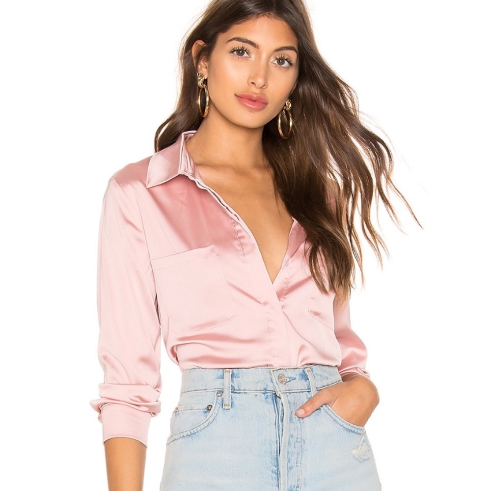 Superdown button up top. Pink. XS.